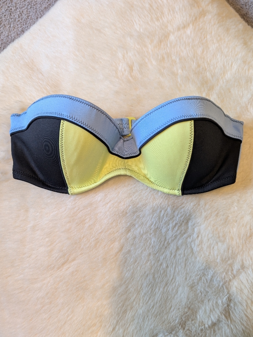 Victoria's Secret The Flirt Bandeau Colorblock Green Blue Black